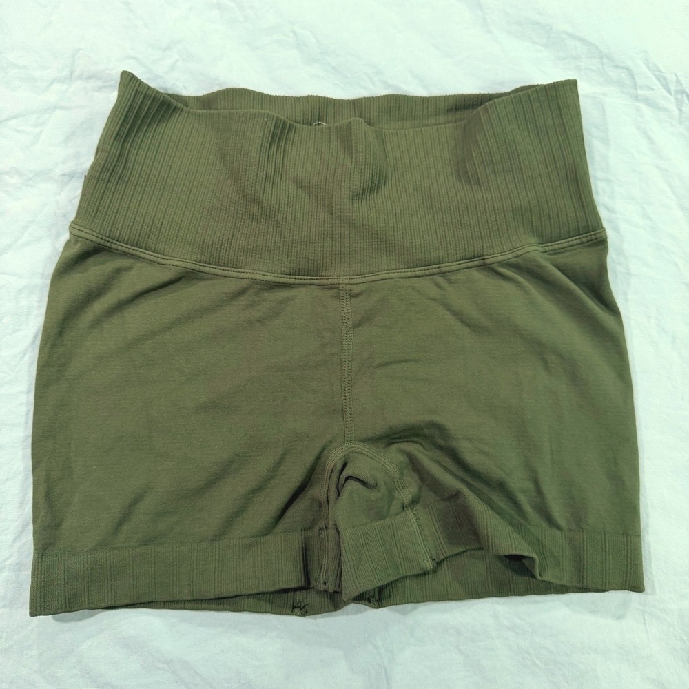 Tiger Friday Olive Green High Waisted Ribbed Dance Shorts Adult XS/S Booty Short